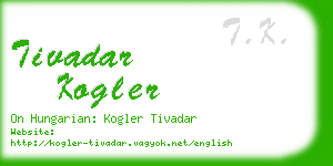 tivadar kogler business card